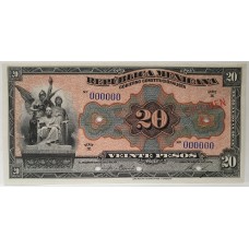 MEXICO 1915 . TWENTY 20 PESOS . SPECIMEN BANKNOTE